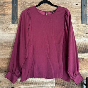 EUC Banana Republic long sleeve Woman's Maroon Blouse Size Large